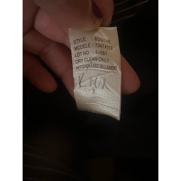 Women 4 Theory Boothe Two-Button Black Pinstripe Blazer Suit Jacket Classic - Picture 6 of 6